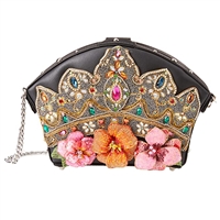 Mary Frances Princess Crown Jewels Beaded Leather Crossbody Bag