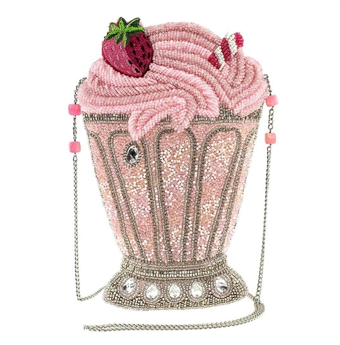 Mary Frances Shake Strawberry Milkshake Beaded Crossbody