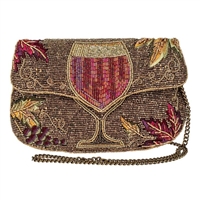 Mary Frances Wine Time Red Wine Beaded Clutch Crossbody