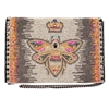 Mary Frances Queen Bee Beaded Convertible Clutch Leather Crossbody