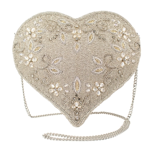 Mary Frances Spark of Love Heart  Beaded Bridal Bag