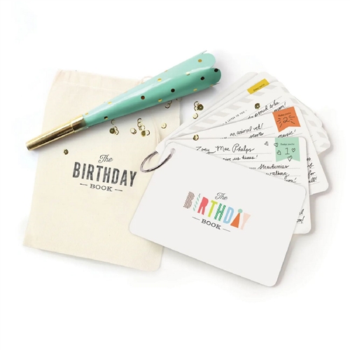 Birthday Book Journal Cards O-Ring Fill in Keepsake