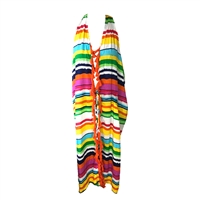 Colorful Stripes Halter Maxi Swim Cover Up