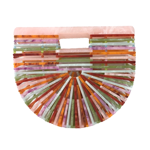 Color Splash Multicolored Resin Arc Clutch