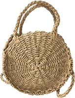 Blue Island Buru, round straw bag, circle crossbody, woven straw handbag, natural beach purse, resort handbag, summer crossbody, boho purse, coastal accessories, vacation handbag, woven round purse, small straw handbag