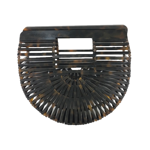 Tortoise Shell Resin Mini Arc Clutch