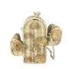 Blue Island Piku Woven Straw Cactus Pom Pom Bag