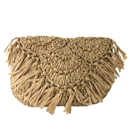Blue Island Ava Crochet Fringe Clutch Crossbody