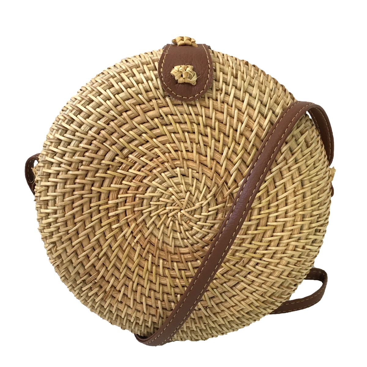 Women Shoulder Bag Round Circular Rattan Wicker Straw Woven Zipper Summer  Beach Basket Purse Female Handbag Fashion Straw Bags - AliExpress