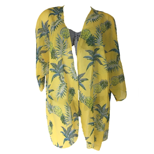 Pineapples & Palms Swim Kimono Cover Up