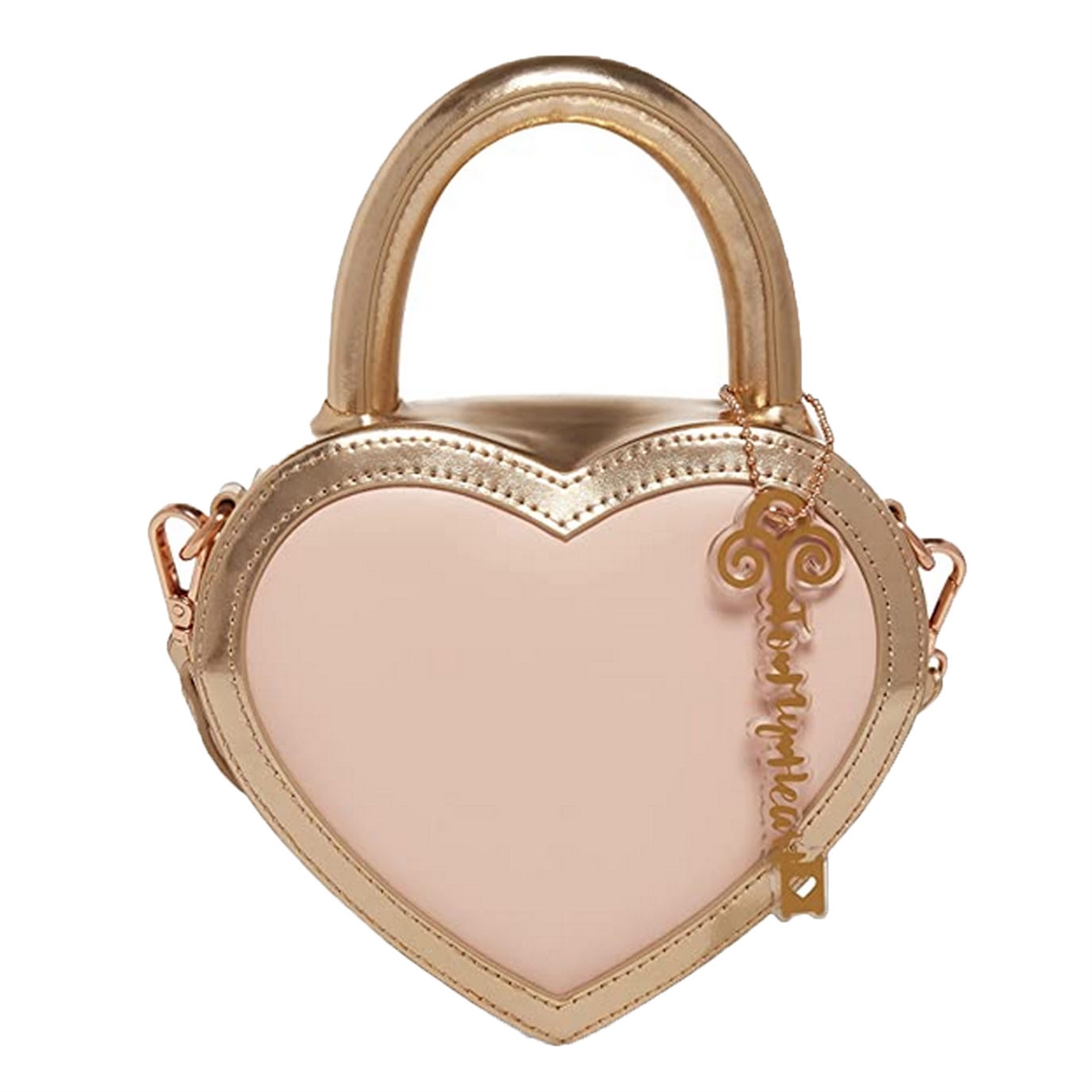 thumbnail image 2 of Betsey Johnson World Love Heart Crystal Necklace – Gold Tone, 28 Inch Box Chain, With Gift Box & Organza Bag 2 of 4