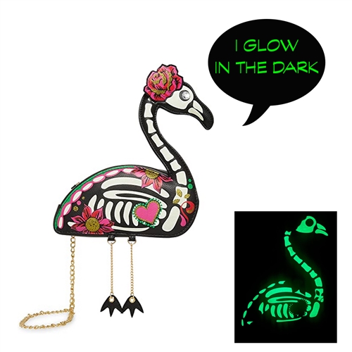 Betsey Johnson Glow in The Dark Flamingo Skeleton Crossbody