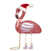 Betsey Johnson Holiday Kitsch Flamingo Santa Crossbody