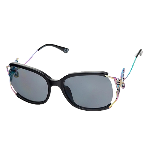 Betsey Johnson  Iridescent Butterfly Arm Oversized Square Sunglasses