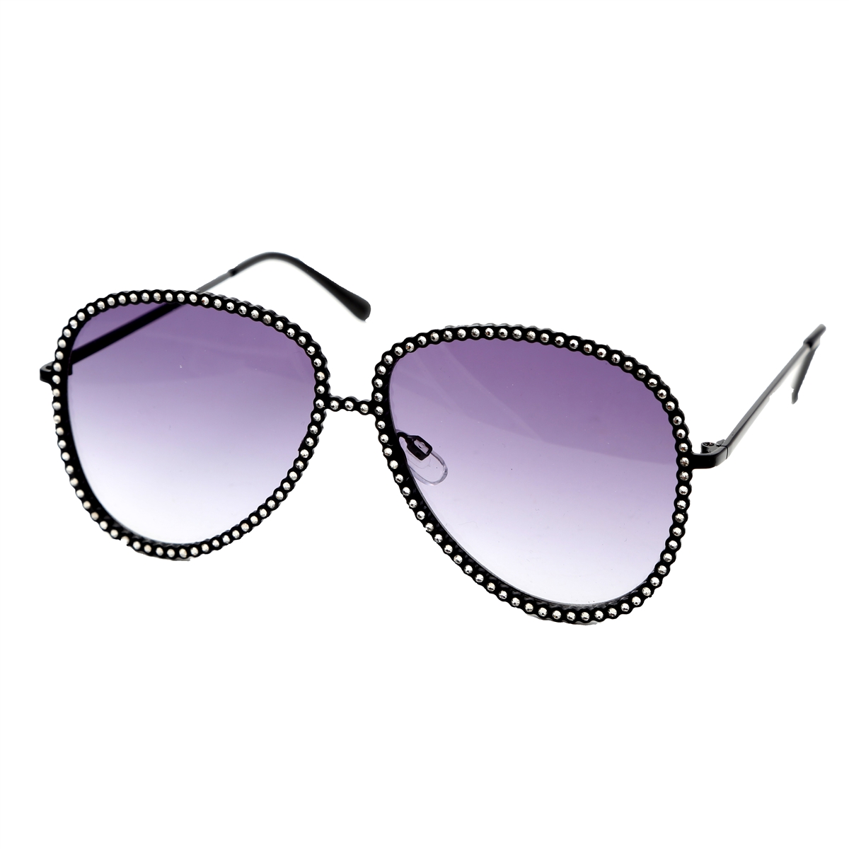 Betsey Johnson Super Star Flat Aviator Sunglasses, Black display picture 3
