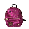 Betsey Johnson Sequin Charms Velvet Mini Backpack, Fushia