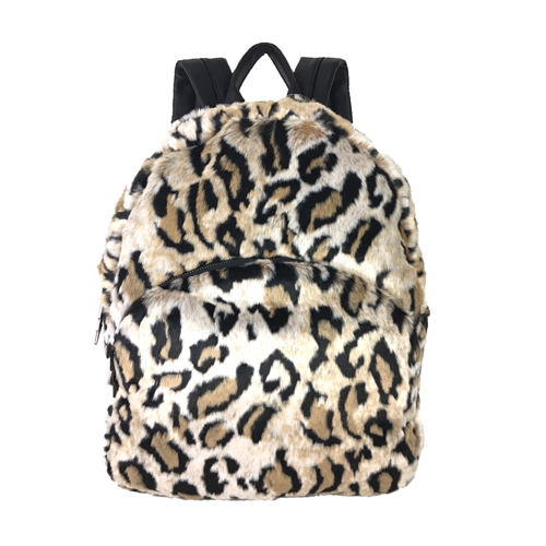 Betsey Johnson Faux Fur Leopard Backpack