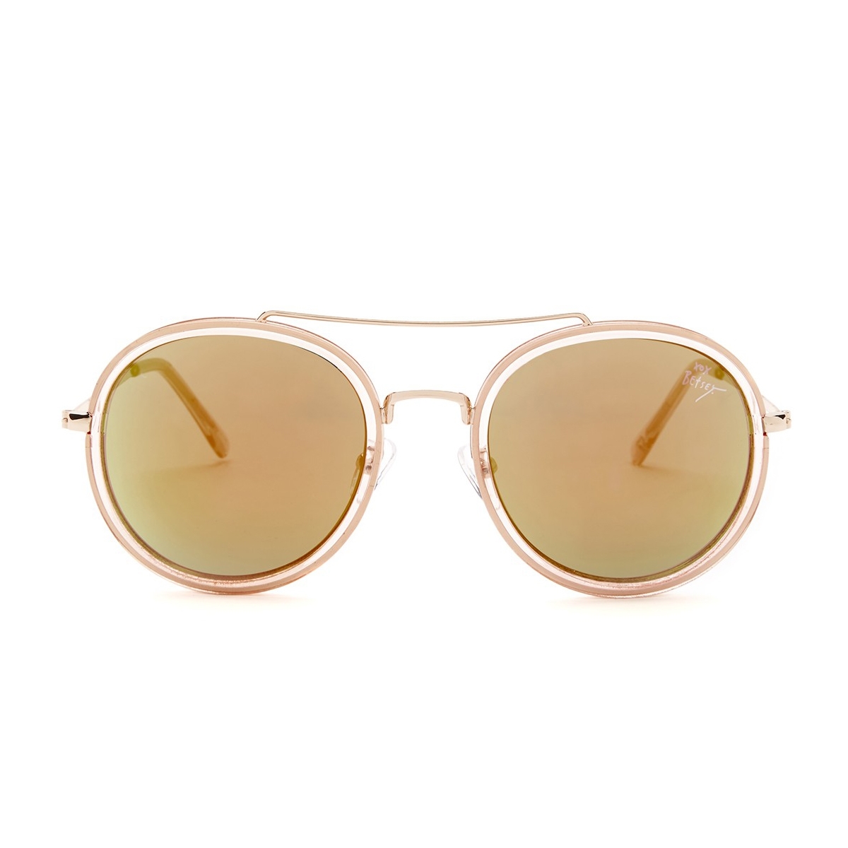 Betsey Johnson Retro Round Mirrored Aviators Sunglasses 