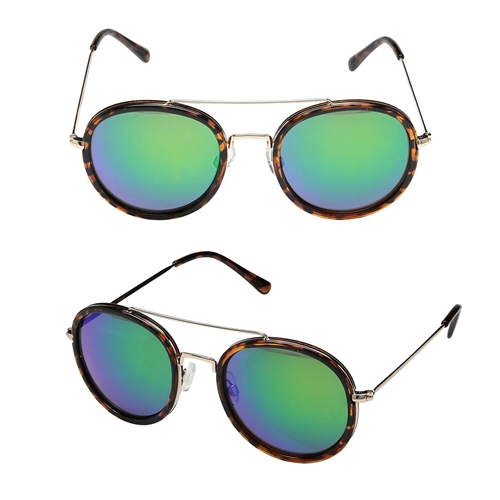 Betsey Johnson Retro Tinted Round Aviators Sunglasses