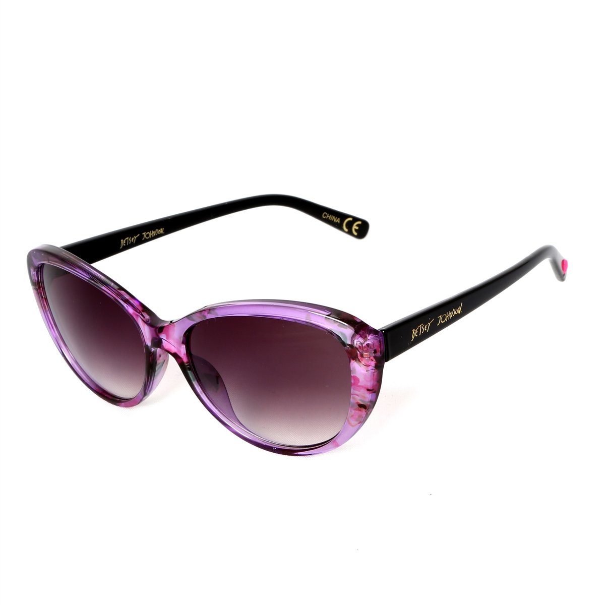 Betsy Johnson Flower Sunglasses Betsey Johnson BJ863136 Butterfly Sunglasses Brown Nude  main image 3