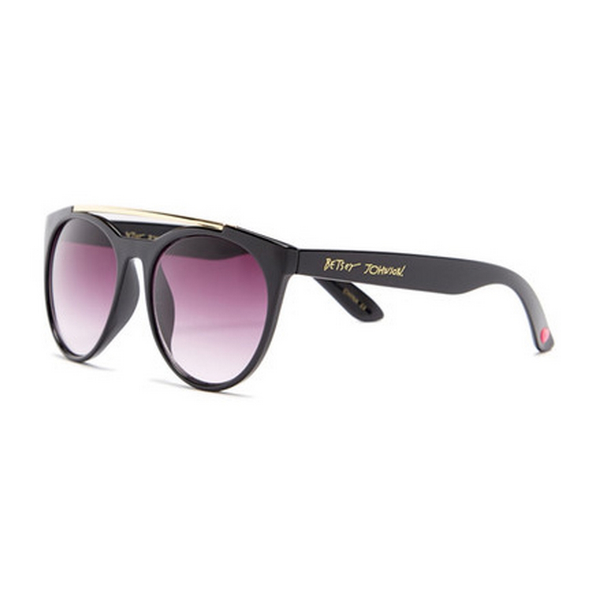 Betsey Johnson Top It Off Oval Sunglasses, Black - Stylish 