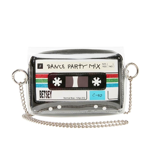 Betsey Johnson Dance Party Mixed Cassette Tape Crossbody,