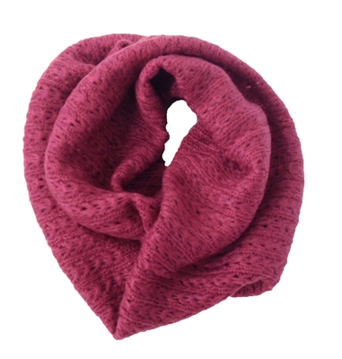 Chevron Pointelle Knit Infinity Scarf