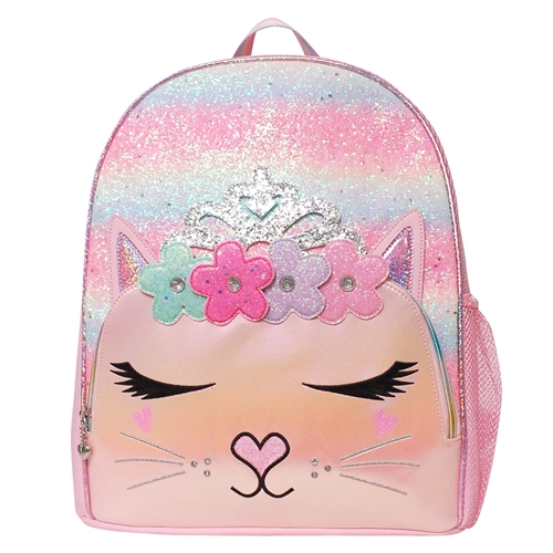 OMG! Accessories Miss Bella Kitty Flower Crown Ombre Glitter Backpack