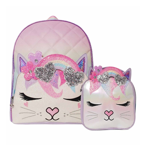 Miss Bella Kitty Rainbow Butterfly Crown Backpack & Insulated Lunch Bag 2 PC Set
