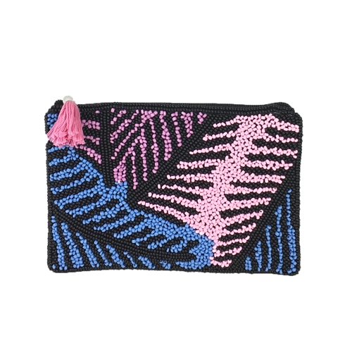 From St Xavier Palm Print Beaded Mini Purse