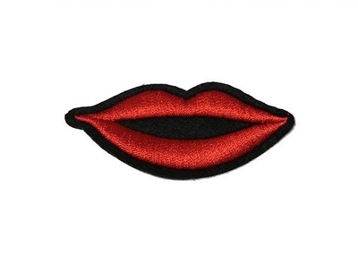 Melie Bianco Lips Embroidered Patch Sticker