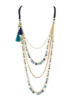Namakol Long Multi Layer Beaded Tassel Necklace