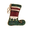 Mary Frances Holiday Elfie Elf Stocking Beaded Zip Coin Purse /FOB