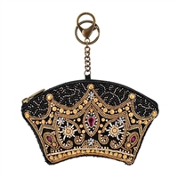Mary Frances Reign Maker Royal Crown Beaded Card Case Coin Purse