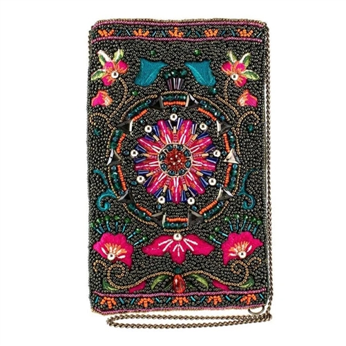 Mary Frances Valley of the Flower Beaded Phone Crossbody