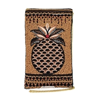 Mary Frances Sweet Tropics Pineapple Beaded Touch Screen Phone Crossbody