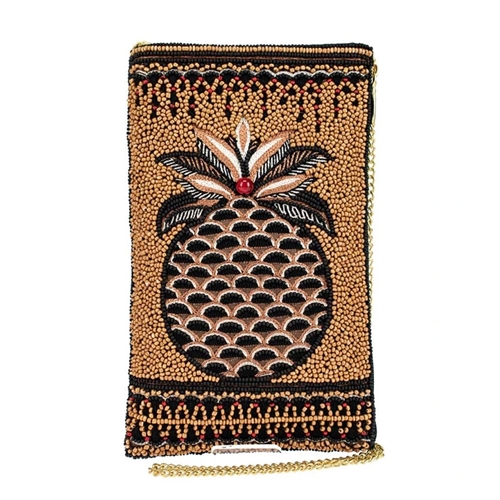 Mary Frances Sweet Tropics Pineapple Beaded Touch Screen Phone Crossbody