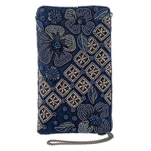 Mary Frances Out of the Blue Floral Beaded Phone Crossbody,