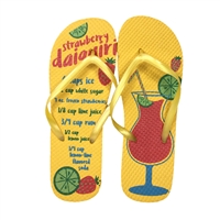 Strawberry Daiquiri Cocktail Graphic Flip Flop Sandals