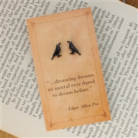 Zad Jewelry Literary Quotes Edgar Allan Poe Raven Mini Stud Earrings