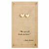 Zad Jewelry Literary Quotes Jane Austen Love Heart Mini Stud Earrings