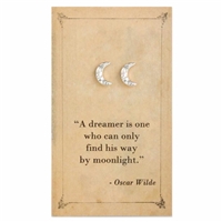 Zad Jewelry Literary Quotes Oscar Wilde Moonlight Moon Mini Stud Earrings