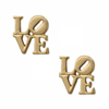 Zad Jewelry Love Sculpture Word Art Mini Stud Earrings