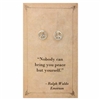 Zad Jewelry Literary Quotes Ralph Waldo Emerson Peace Sign Mini Stud Earrings