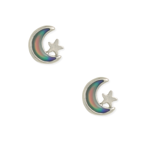 Zad Jewelry Moon & Star Mood Stud Earrings