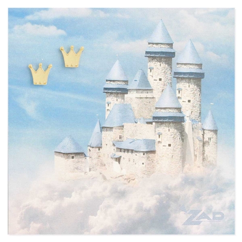 Zad Jewelry Princess Crown Mini Stud Earrings