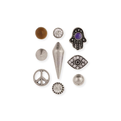 Zad Jewelry Peace Trilogy 9 Mismatch Single Stud Earrings