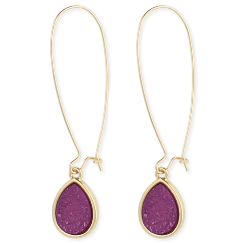 Zad Jewelry Teal Druzy Teardrop Drop Earrings