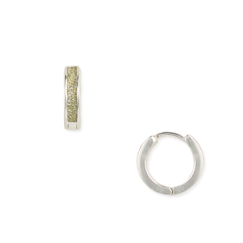 Zad Jewelry Gold Glitter Huggie Earrings