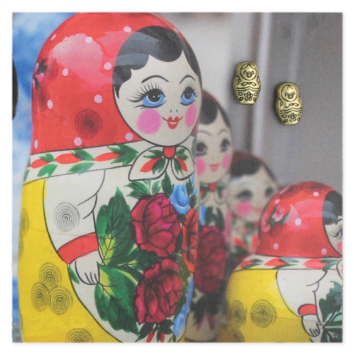 Zad Jewelry Russian Nesting Matryoshka Doll Stud Earrings